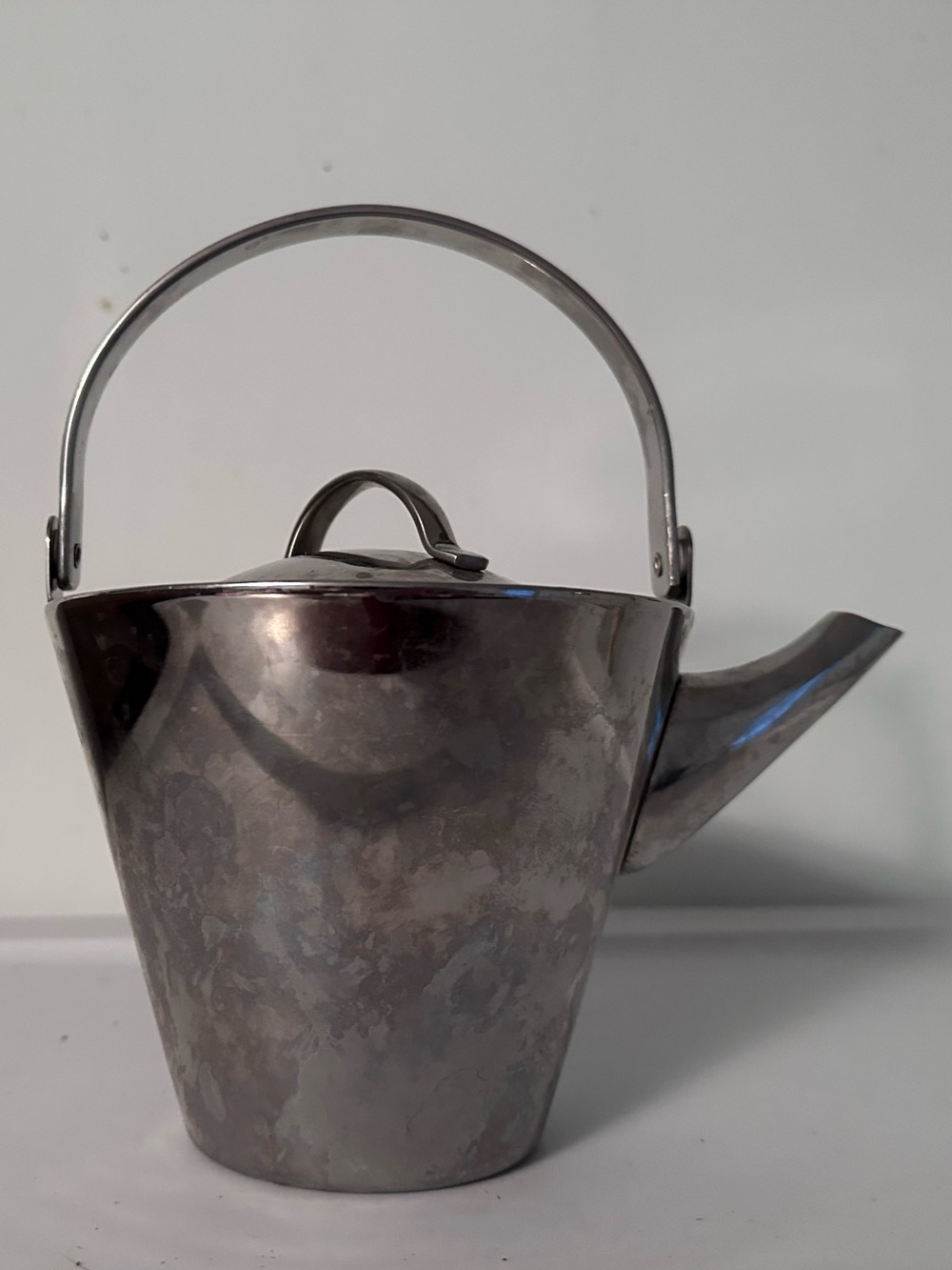 Stainless Steel Silver Teapot with Handle